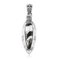 White Buffalo Feather Pendant in Sterling Silver 8.66 ctw - Sticky add to cart bar