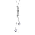 Austrian Crystal Lariat Pendant Necklace 18-36 Inches in Silvertone - Sticky add to cart bar