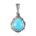 Artisan Crafted Sleeping Beauty Turquoise Solitaire Pendant in Sterling Silver 2.25 ctw - Sticky add to cart bar