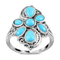 Artisan Crafted American Natural Sleeping Beauty Turquoise Ring in Sterling Silver 2.15 ctw