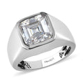 Doorbuster Moissanite Men's Ring in Platinum Over Sterling Silver 7.50 Grams 5.25 ctw - Sticky add to cart bar