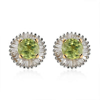 Luxoro 10K Yellow Gold AAA Sava Sphene, Diamond (G-H, I3) (0.33 cts) Earrings 1.85 ctw
