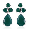 Verde Onyx Dangle Earrings in Platinum Over Sterling Silver 11.65 ctw - Sticky add to cart bar