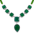 Verde Onyx Necklace 18 Inches in Platinum Over Sterling Silver 16 Grams 68.80 ctw - Sticky add to cart bar