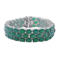 Verde Onyx Three-Row Bracelet in Platinum Over Sterling Silver (6.50 In) 25.20 Grams 41.60 ctw - Sticky add to cart bar