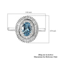 LUXORO 10K White Gold AAA Santa Maria Aquamarine and Diamond Ring 3.10 Grams 1.25 ctw - Sticky add to cart bar