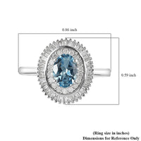 LUXORO 10K White Gold AAA Santa Maria Aquamarine and Diamond Ring 3.10 Grams 1.25 ctw