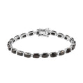 Elite Shungite and Natural White Zircon Link Bracelet in Platinum Over Sterling Silver (6.50 In) 10.40 Grams 8.35 ctw - Sticky add to cart bar