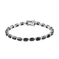 Elite Shungite and Natural White Zircon Link Bracelet in Platinum Over Sterling Silver (6.50 In) 10.40 Grams 8.35 ctw