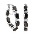 Elite Shungite and Natural White Zircon Inside Out Hoop Earrings in Platinum Over Sterling Silver 5.25 ctw - Sticky add to cart bar