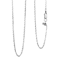 Sterling Silver 0.97mm Rope Chain with Heart Bolo Extender 24 Inches 3.10 Grams