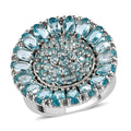 Betroka Blue Apatite, Natural White Zircon Ring in Platinum Over Sterling Silver (Size 10.0) 6.10 ctw - Sticky add to cart bar