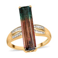 LUXORO 14K Yellow Gold Premium Bi-Color Tourmaline and G-H I2 Diamond Ring 3.80 Grams 5.75 ctw - Sticky add to cart bar
