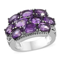 Amethyst Ring in Stainless Steel 4.25 ctw