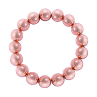 Rose Gold Color Hematite Beaded Multi-Row Stretch Bracelet 350.00 ctw