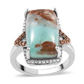 Natural Zimbaprase, Natural White Zircon and Brown Zircon Ring in Rhodium and Platinum Over Sterling Silver 8.94 ctw - Sticky add to cart bar