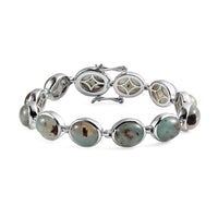Natural Zimbaprase Bracelet in Platinum Over Sterling Silver (6.50 In) 13.50 Grams 40.00 ctw