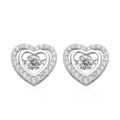 Simulated Diamond Dancing Stone Heart Earrings in Rhodium Over Sterling Silver 1.50 ctw - Sticky add to cart bar
