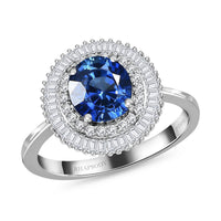 RHAPSODY 950 Platinum AAAA Royal Ceylon Sapphire and E-F VS2 Diamond Cocktail Ring 5.50 Grams 2.50 ctw
