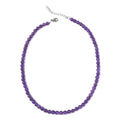 Amethyst Beaded Necklace 18-20 Inches in Stainless Steel 130.00 ctw - Sticky add to cart bar