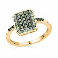 Green Diamond Timeless Cluster Ring in Sterling Silver - Sticky add to cart bar