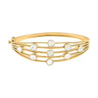 Polki Diamond Bangle Bracelet in Vermeil Yellow Gold Over Sterling Silver (7.25 in) 2.00 ctw