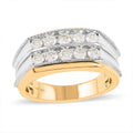 NY Closeout 10K Yellow and White Gold G-H I1-I2 Diamond Men's Ring 8.50 Grams 1.00 ctw - Sticky add to cart bar