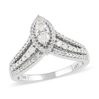 Ny Closeout 10K White Gold G-H I1 Diamond Ring 4 Grams 0.50 ctw