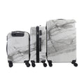 Mirage-Tanya 3 Piece White Marble    Luggage Set with 360 Dual Spinning Wheels and Combo Lock (28" 24", 20") - Sticky add to cart bar