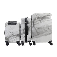 Mirage-Tanya 3 Piece White Marble    Luggage Set with 360 Dual Spinning Wheels and Combo Lock (28" 24", 20")
