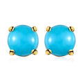 Sleeping Beauty Turquoise Solitaire Stud Earrings in Vermeil Yellow Gold Over Sterling Silver 2.15 ctw - Sticky add to cart bar