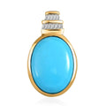 Luxoro 10K Yellow Gold Premium Sleeping Beauty Turquoise and Diamond Pendant 7.40 ctw - Sticky add to cart bar