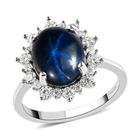 Sunburst Ring in Platinum Over Sterling Silver 6.15 ctw
