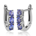 AAA Tanzanite Huggie Hoop Earrings in Platinum Over Sterling Silver 1.10 ctw - Sticky add to cart bar