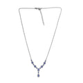 AAA Tanzanite and White Zircon Necklace 18-20 Inches in Platinum Over Sterling Silver 3.35 ctw - Sticky add to cart bar