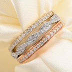 14K Tri-Tone Gold White Diamond Ring 5.5 Grams 0.50 ctw