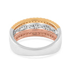 14K Tri-Tone Gold White Diamond Ring 5.5 Grams 0.50 ctw