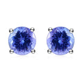 Certified and Appraised 950 Platinum AAAA Tanzanite 1.10 ctw Stud Earrings , Tanzanite Earrings, Solitaire Studs,Platinum Earrings - Sticky add to cart bar