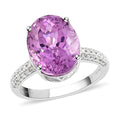 Doorbuster Certified & Appraised RHAPSODY 950 Platinum AAAA Patroke Kunzite and E-F VS Diamond Ring 6.85 Grams 9.20 ctw - Sticky add to cart bar