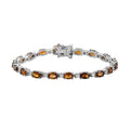 Natural Tanzanian Golden Tourmaline and Moissanite Bracelet in Platinum Over Sterling Silver (6.50 In) 9.75 Grams 8.75 ctw - Sticky add to cart bar