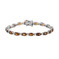 Natural Tanzanian Golden Tourmaline and Moissanite Bracelet in Platinum Over Sterling Silver (6.50 In) 9.75 Grams 8.75 ctw