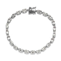Mexican Hyalite Opal Tennis Bracelet in Platinum Over Sterling Silver (7.25 In) 8.40 ctw with Free UV Flash Light