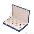Silver Color Leatherette Paper 72pcs Ring Box with 2 Latch Clasp (11.4"x7.3"x1.6") - Sticky add to cart bar