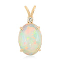 Ankur Treasure Chest Certified & Appraised Luxoro 14K Yellow Gold AAA Ethiopian Welo Opal and G-H I2 Diamond Pendant 3.60 ctw - Sticky add to cart bar