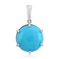 Luxoro AAA Sleeping Beauty Turquoise 3.80 ctw Solitaire Pendant in 14K White Gold - Sticky add to cart bar