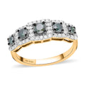 Green and White Diamond Ring in Vermeil Yellow Gold Over Sterling Silver 1.00 ctw - Sticky add to cart bar