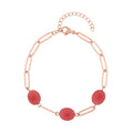Lapis Lazuli Paper Clip Chain Station Bracelet in Stainless Steel (7.50-9.50In) 18.00 ctw - Sticky add to cart bar