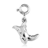 D'Joy Platinum Over Sterling Silver Cowboy Boot Charm 2.15 Grams