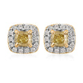 14K Yellow and White Gold Natural Yellow and White Diamond Stud Earrings 0.50 ctw - Sticky add to cart bar