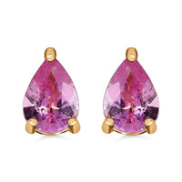 Luxoro 10K Yellow Gold AA Madagascar Pink Sapphire Earrings 1.60 ctw